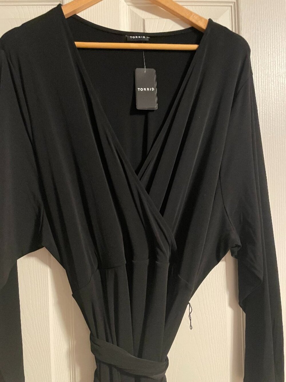 Torrid Black Long Sleeve Wrap Dress 4X NWT